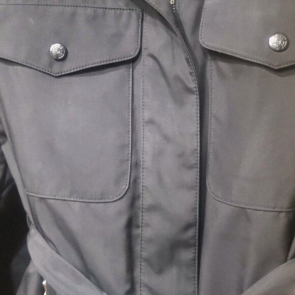 Women's Black Short Trench-Style Jacket - Size S - Picture 9 of 10